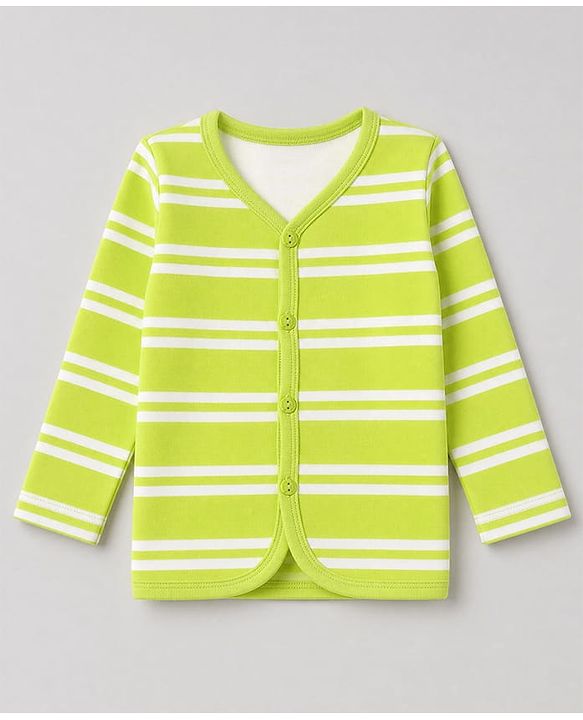 Babyhug 100% Cotton Knit Full Sleeves Animal & Stripe Printed Jhablas Pack of 3 - Green white & Pink