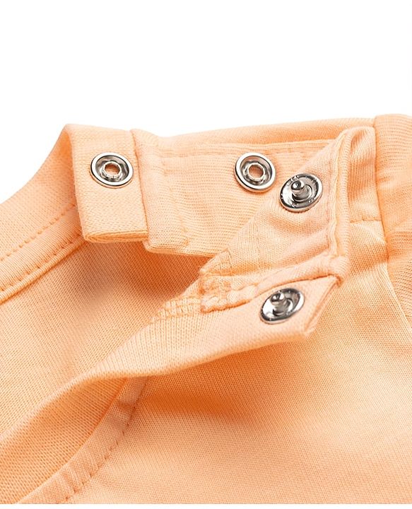 Babyhug 100% Cotton Knit Half Sleeves Tropical Theme Printed T-Shirt & Pyjama Night Suit - Peach