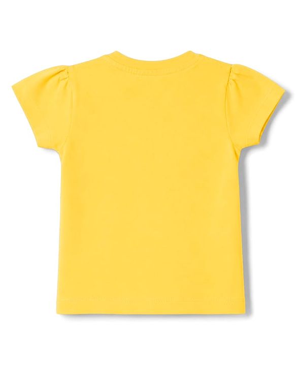 Babyhug 100% Cotton Knit Half Sleeves T-Shirt & Pyjama Night Suit With Text & Floral Print - Yellow