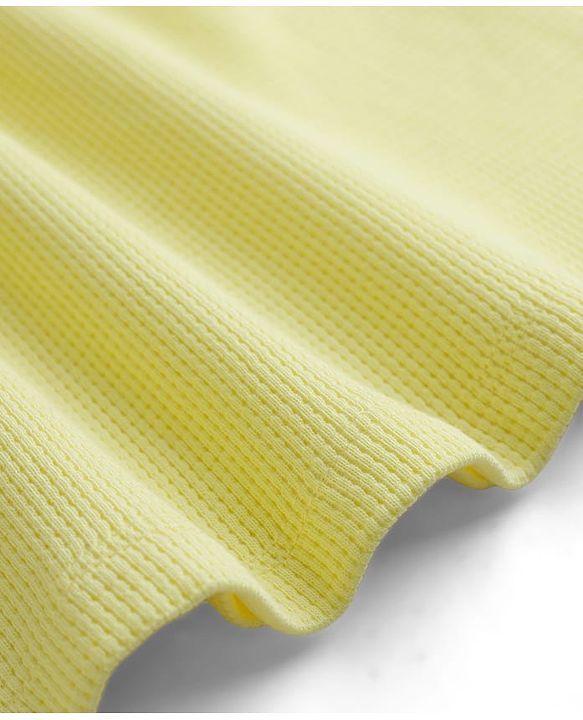 Babyhug Waffle Knit Half Sleeves Solid Frock With Bloomer - Yellow