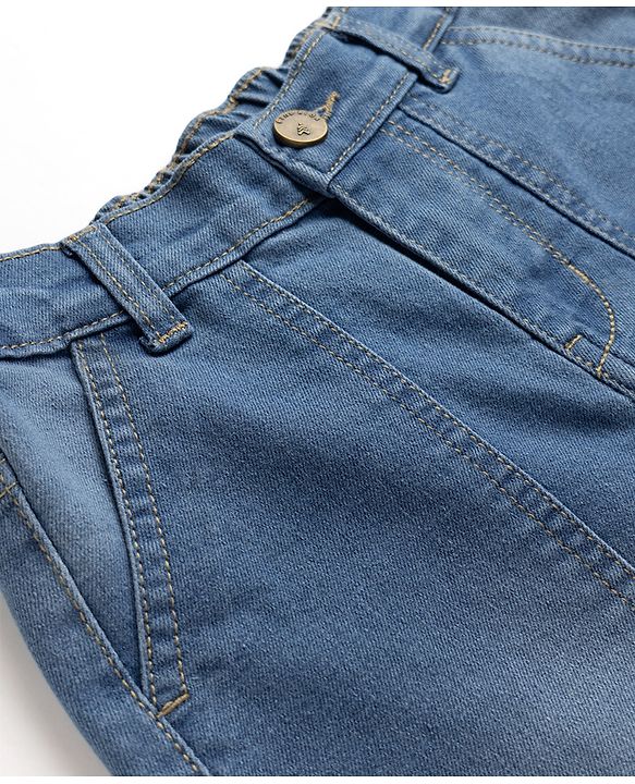 Pine Kids Cotton Elastane Denim Woven Full Length Jeans in Teal Blue