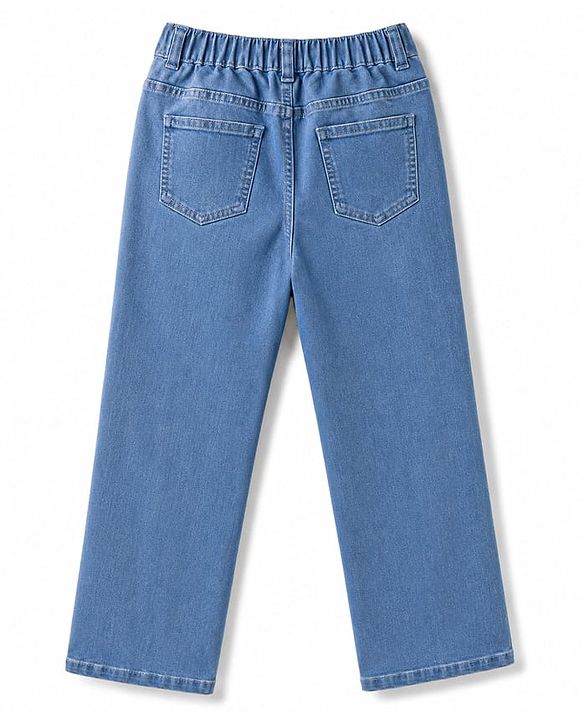 Pine Kids Denim Woven Full Length Washed Jeans - Light Blue