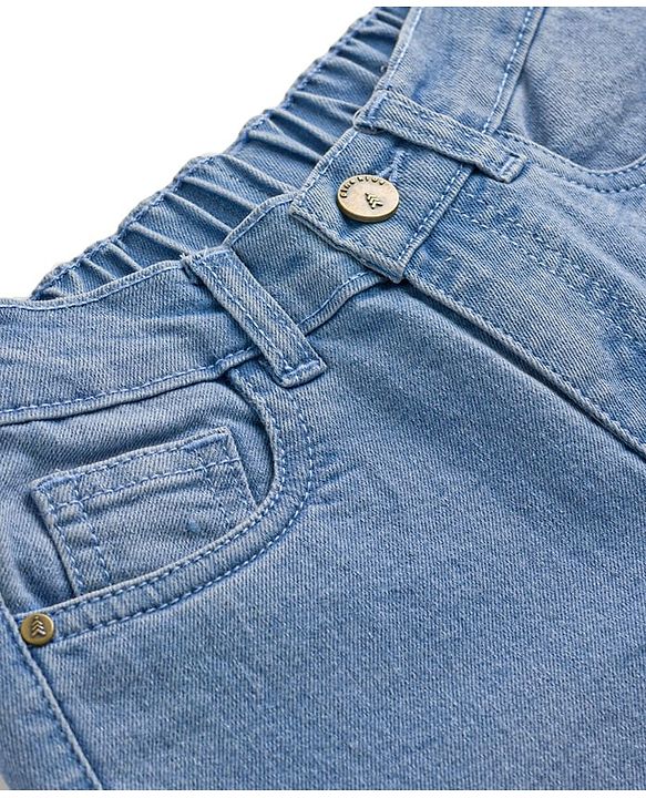 Pine Kids Denim Woven Full Length Washed Jeans - Light Blue