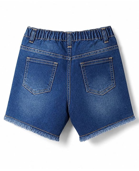 Pine Kids Denim Woven Above Knee Length Washed Shorts - Blue