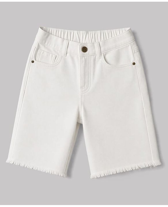 Pine Kids Denim Woven Above Knee Length Shorts -  White