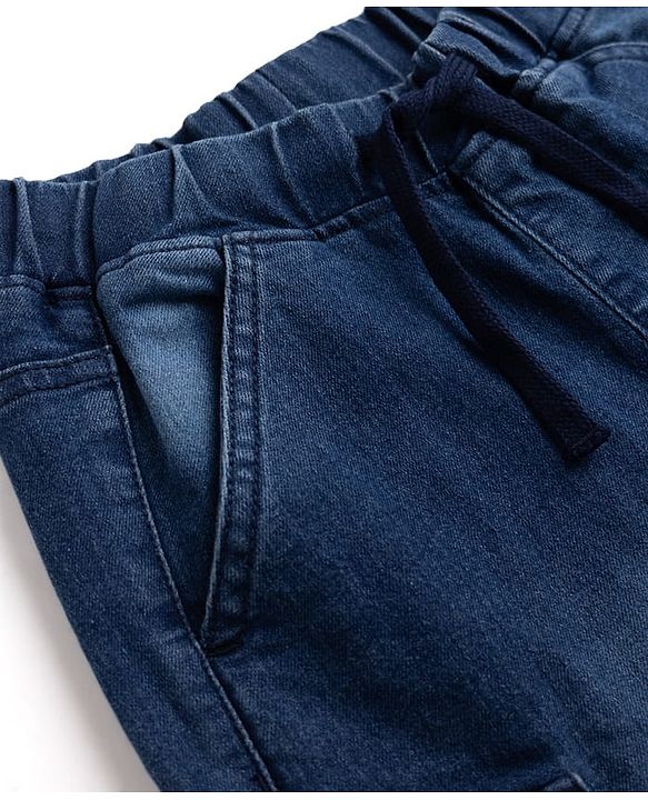 Pine Kids Denim Woven Full Length Jeans With Text Print - Blue