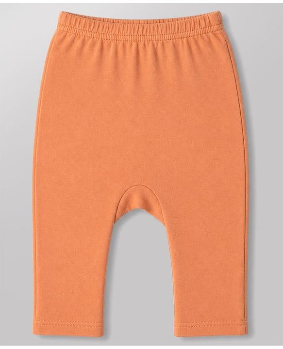 Babyhug 100% Cotton Interlock Knit Full Sleeves Onesies with Leggings & Animal Print - Offwhite & Orange