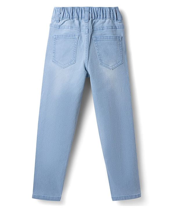 Pine Kids Denim Woven Full Length Washed Jeans - Light Blue