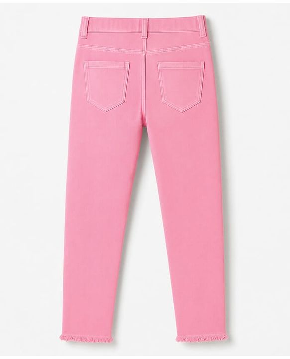 Pine Kids Denim Woven Ankle Length Solid Jeggings - Pink