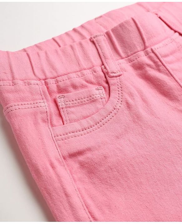 Pine Kids Denim Woven Ankle Length Solid Jeggings - Pink