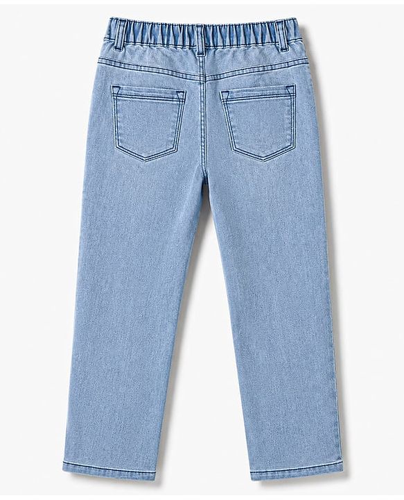 Pine Kids Denim Woven Full Length Distressed Solid Jeans - Blue