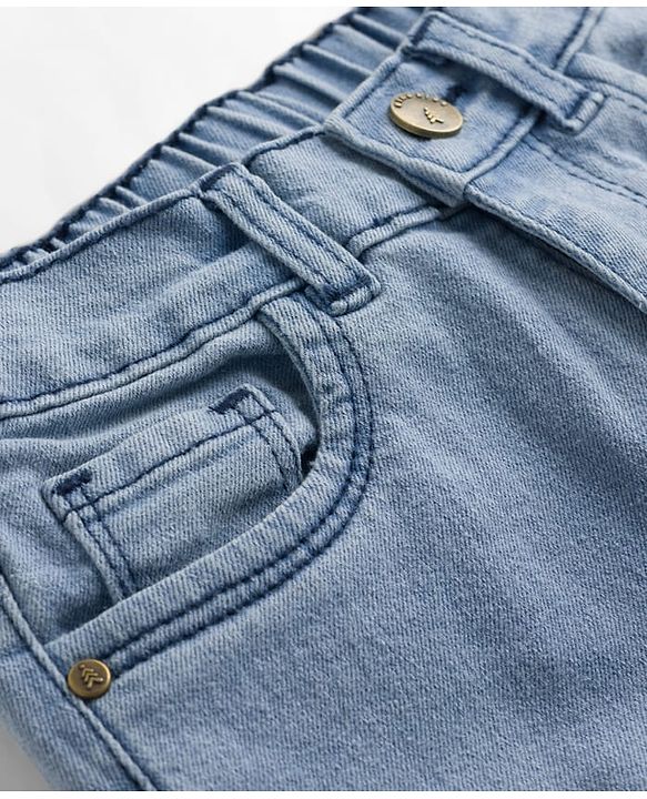 Pine Kids Denim Woven Full Length Distressed Solid Jeans - Blue
