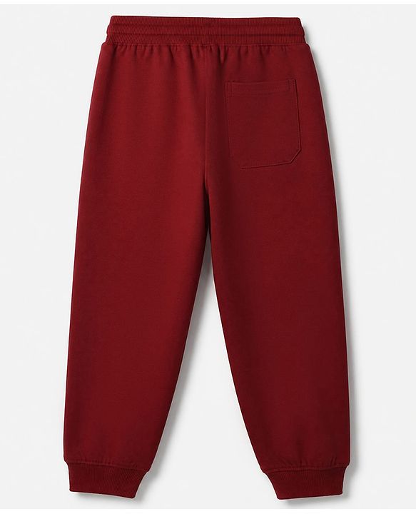 Pine Kids Looper Knit Full Sleeves T-Shirt and Jogger Winter Wear Suit with Fearless Challenger Patch - Maroon