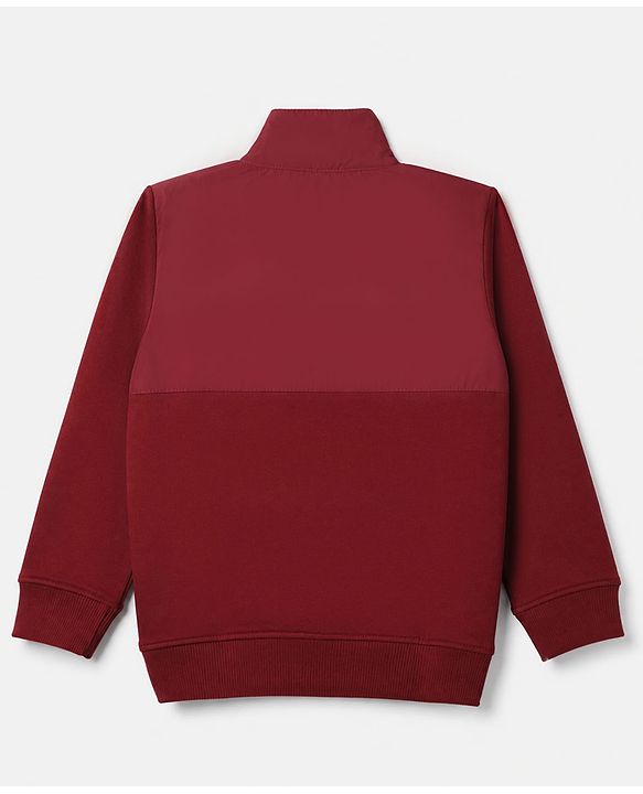 Pine Kids Looper Knit Full Sleeves T-Shirt and Jogger Winter Wear Suit with Fearless Challenger Patch - Maroon