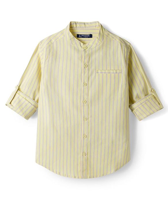 Pine Kids Cotton Woven Full Sleeves Striped Shirt - Multicolor