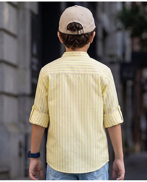 Pine Kids Cotton Woven Full Sleeves Striped Shirt - Multicolor