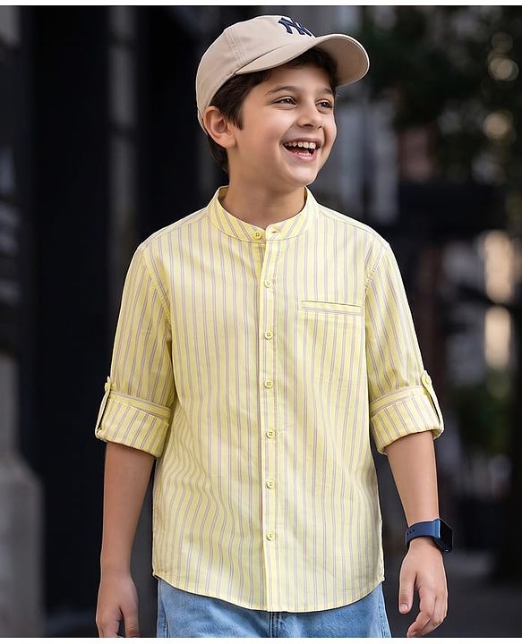 Pine Kids Cotton Woven Full Sleeves Striped Shirt - Multicolor