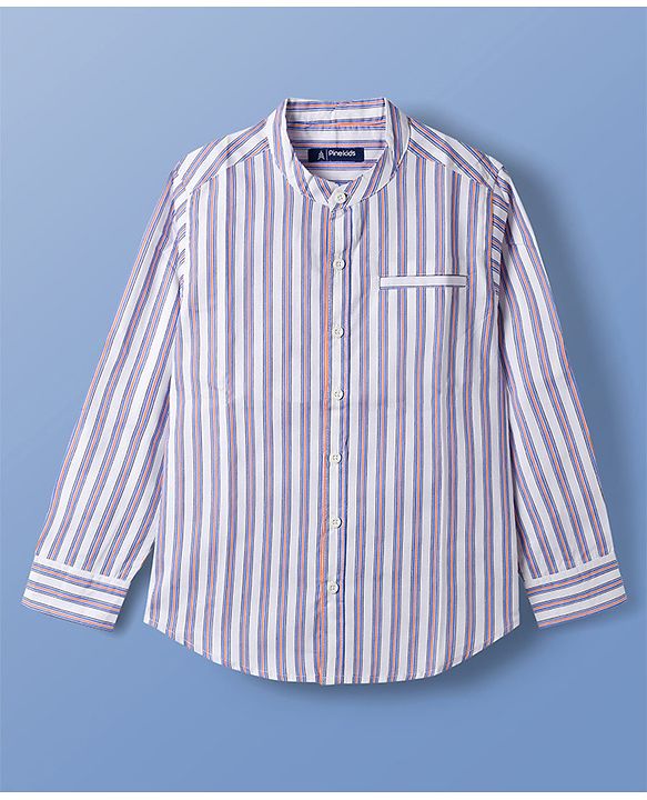 Pine Kids Cotton Woven Striped Shirt & T-Shirt - Multicolor