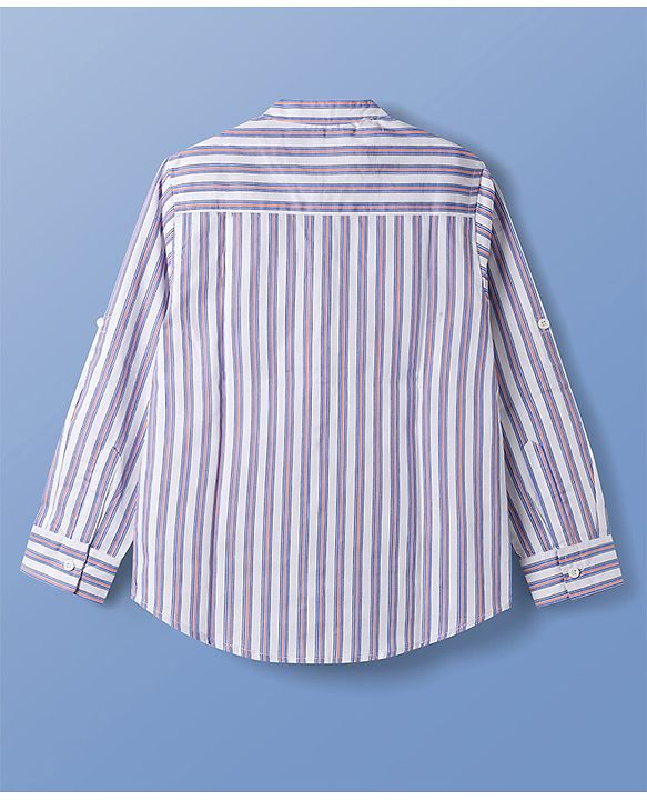 Pine Kids Cotton Woven Striped Shirt & T-Shirt - Multicolor
