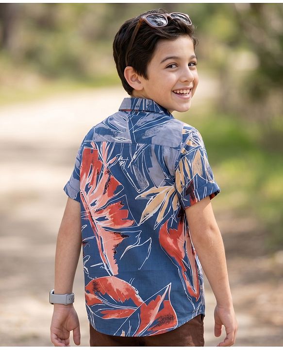 Pine Kids Cotton Woven Printed Shirts Half Sleeves Multi Color 4-5 Years