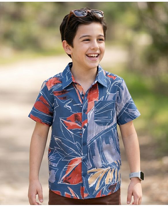 Pine Kids Cotton Woven Printed Shirts Half Sleeves Multi Color 4-5 Years