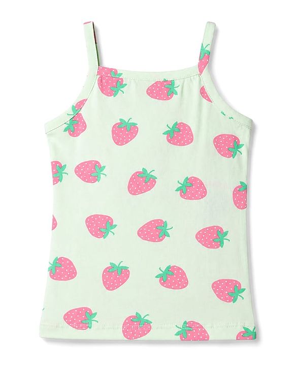 Babyhug 100% Cotton Single Jersey Knit Sleeveless Fruits Printed Slips Pack of 3 - Peach Yellow & Light Blue