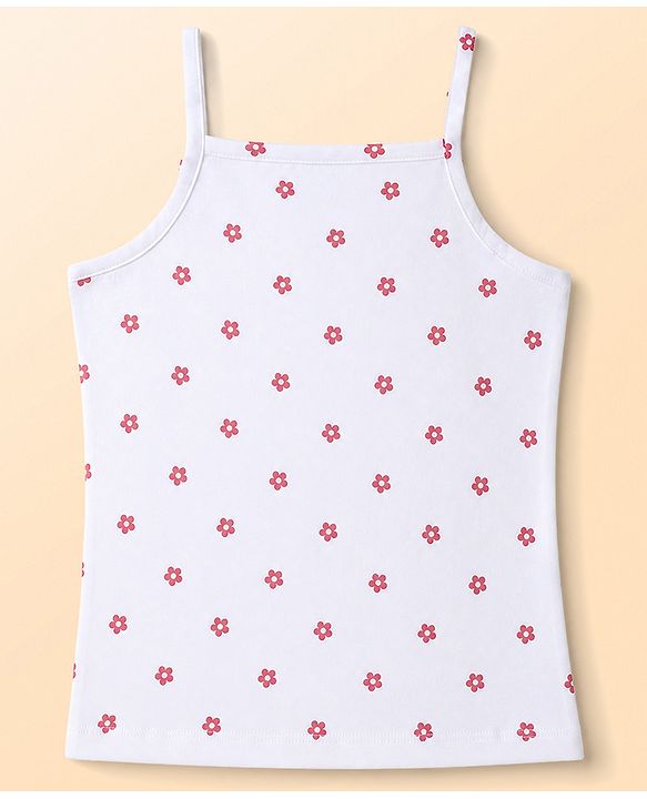Babyhug 100% Cotton Knit Sleeveless Floral & Birds Printed Slips Pack Of 3 - Light Green Pink & White