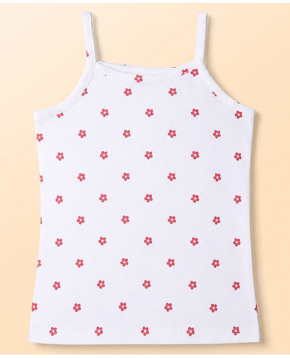 Babyhug 100% Cotton Knit Sleeveless Floral & Birds Printed Slips Pack Of 3 - Light Green Pink & White