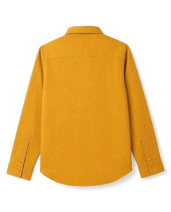 Pine Kids Cotton Woven Solid Shirt with Full Sleeves - Yellow