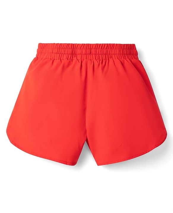 Pine Active Woven Above Knee Length Solid Shorts - Red