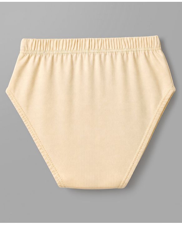 Babyhug 100% Cotton Knit Vehicles Printed & Striped Briefs Pack Of 3 - Light Blue Cream & White