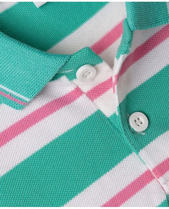 Babyhug Single Jersey Knit Half Sleeves Striped T-Shirt & Shorts - Blue