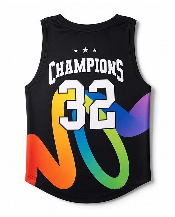 Pine Active Knit Sleeveless Tank T-Shirt With Champions Print - Black