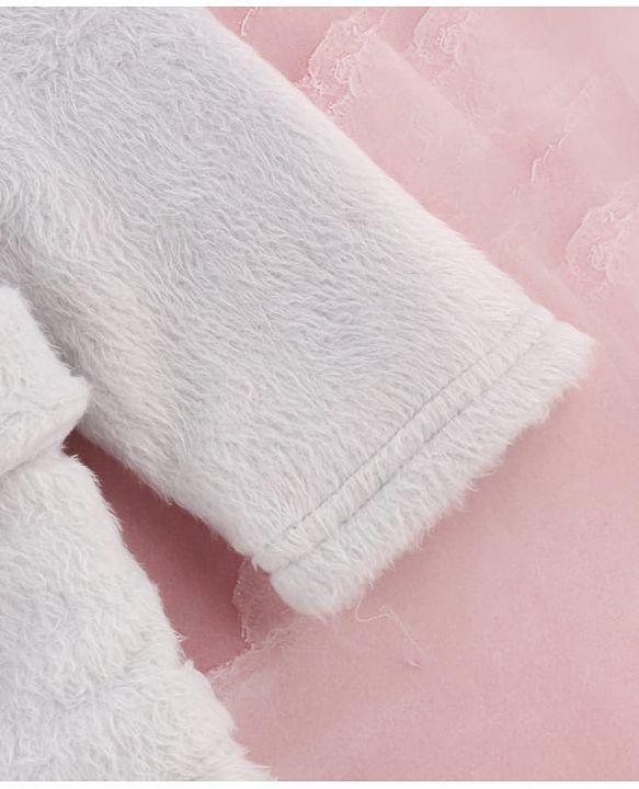 Babyhug Velour Knit Full Sleeves Hooded Bath Robe - Grey