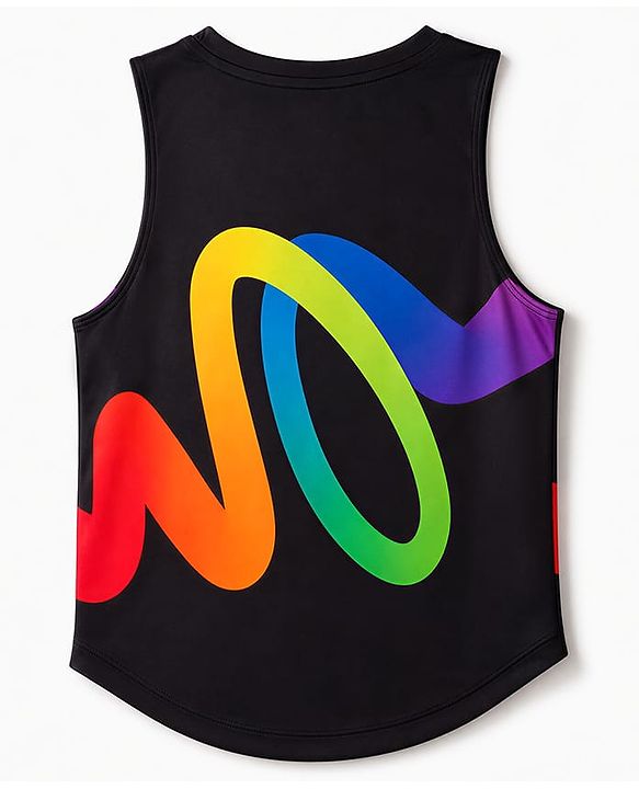Pine Active Knit Sleeveless Tank T-Shirt With Balance Print - Black