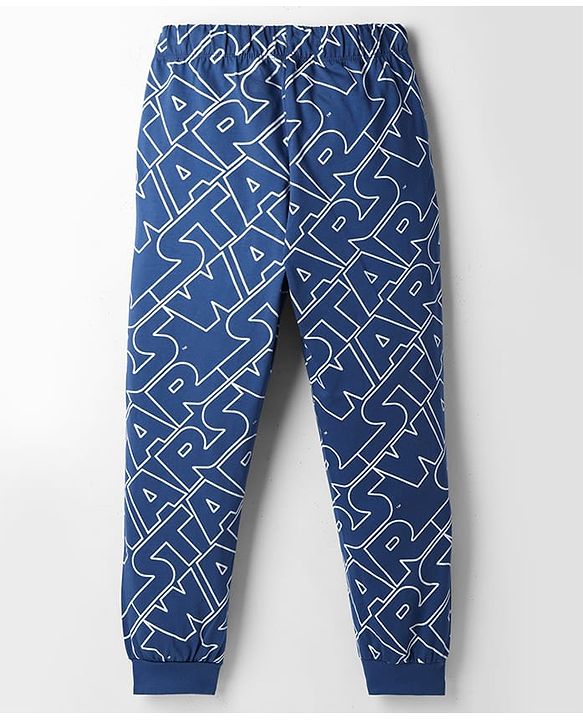 Pine Kids Single Jersey Knit Full Sleeves Star Wars Printed T-Shirt & Pyjama Night Suit- Blue