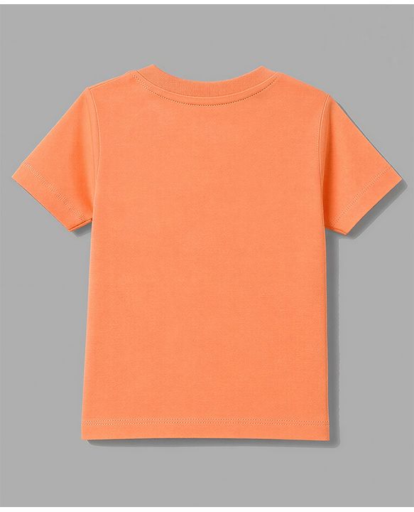 Babyhug 100% Cotton Knit Half Sleeves Striped & Solid T-Shirts Pack Of 3 - Orange & White