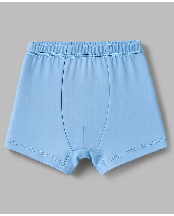 Babyhug 100% Cotton Knit Briefs Pack of 3 - Navy Blue, White & Light Blue