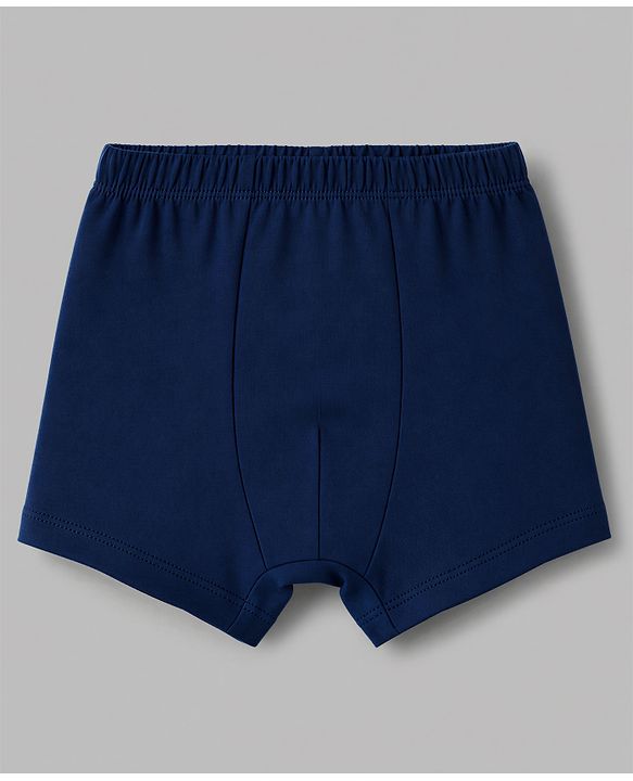 Babyhug 100% Cotton Knit Briefs Pack of 3 - Navy Blue, White & Light Blue