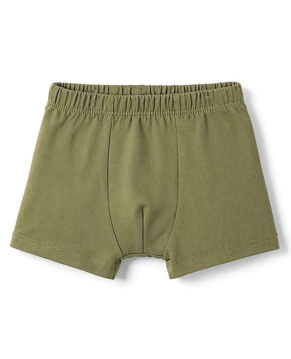 Babyhug 100% Cotton Knit Solid Briefs Pack Of 3 - Navy Blue Olive Green & Rust Orange