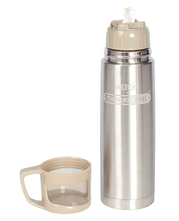 Milton Glassy 750 Thermosteel Water Bottle with Drinking Cup Lid, 750 ml