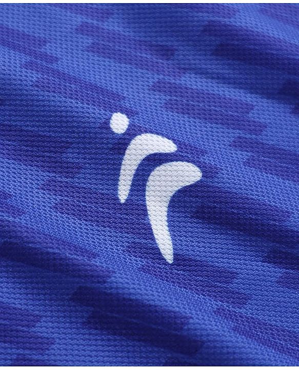 Pine Active Knit Half Sleeves T-Shirt & Shorts With Text Print - Blue
