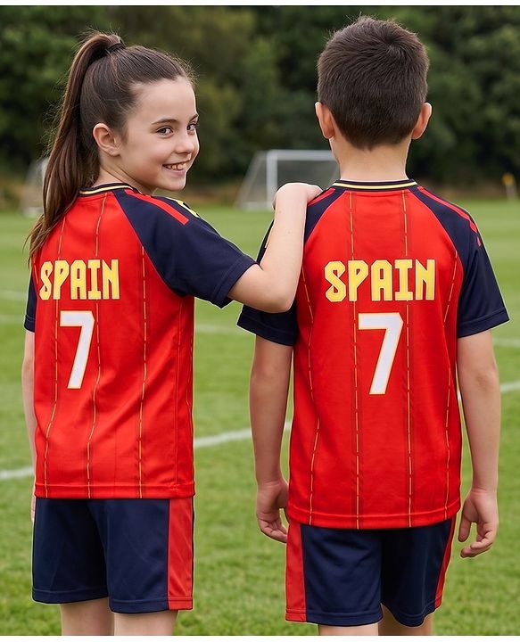 Pine Active Knit Half Sleeves Tee With Shorts Football With Text Print - Red