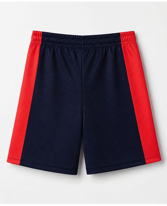 Pine Active Knit Half Sleeves Tee With Shorts Football With Text Print - Red