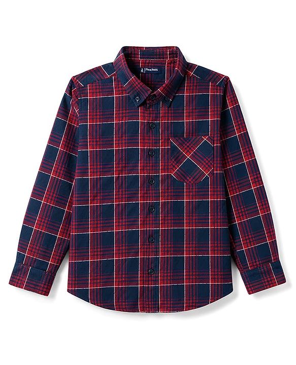 Pine Kids 100% Cotton Woven Full Sleeves Checked Shirt - Multicolor