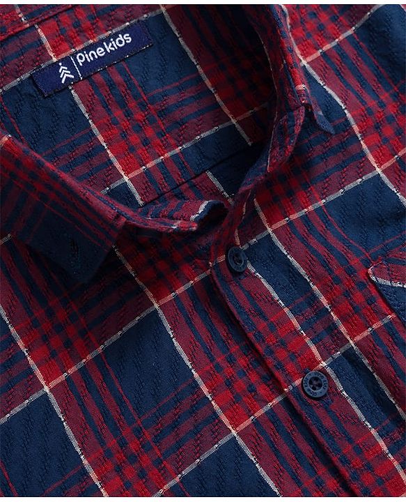 Pine Kids 100% Cotton Woven Full Sleeves Checked Shirt - Multicolor