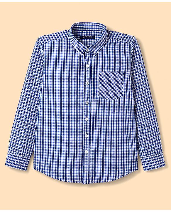 Pine Kids 100% Cotton WOven Full Sleeves Checked Shirt With Text Printed Tank T-Shirt - Multicolor
