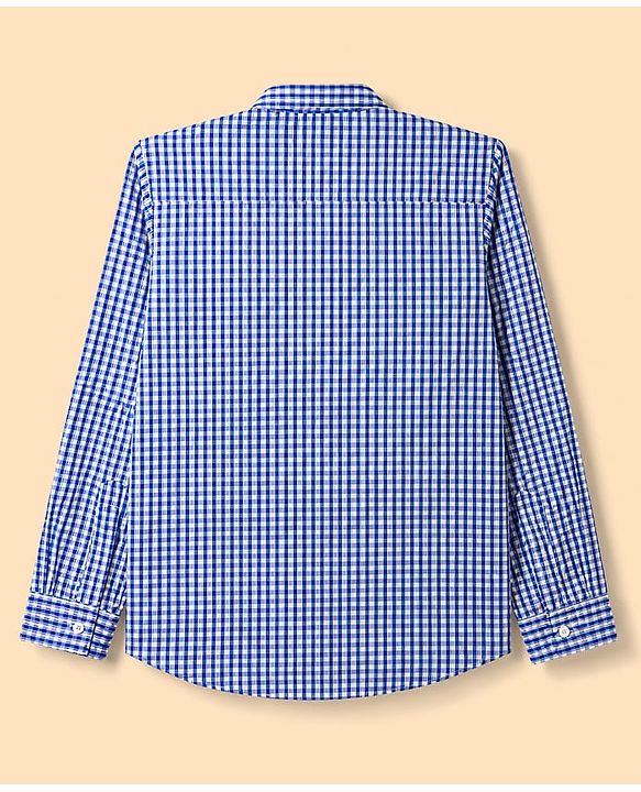 Pine Kids 100% Cotton WOven Full Sleeves Checked Shirt With Text Printed Tank T-Shirt - Multicolor