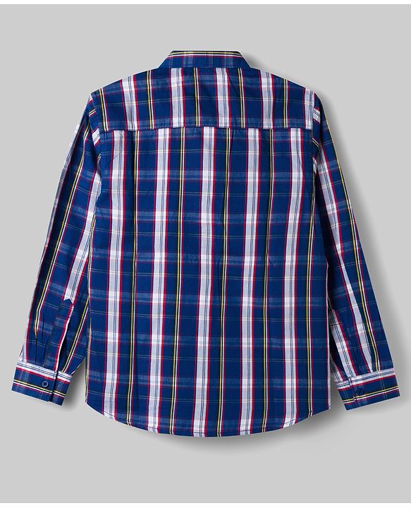 Pine Kids Cotton Woven Checks Shirt with T-Shirt Blue 4-5 Years