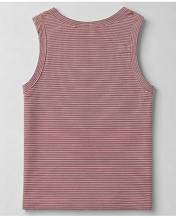 Babyhug 100% Cotton Single Jersey Knit Sleeveless Striped Sandos With Elephant Print Pack of 3 - Cream & Olive